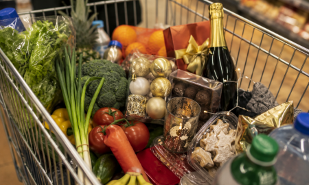 Eindejaarsaankopen in de supermarkt